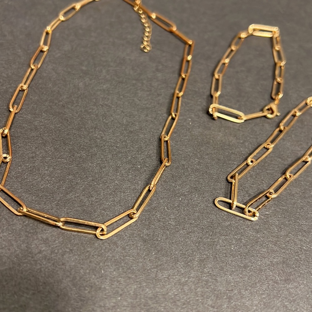 Paperclip Necklace and 2 Bracelets - Picture 4 of 6